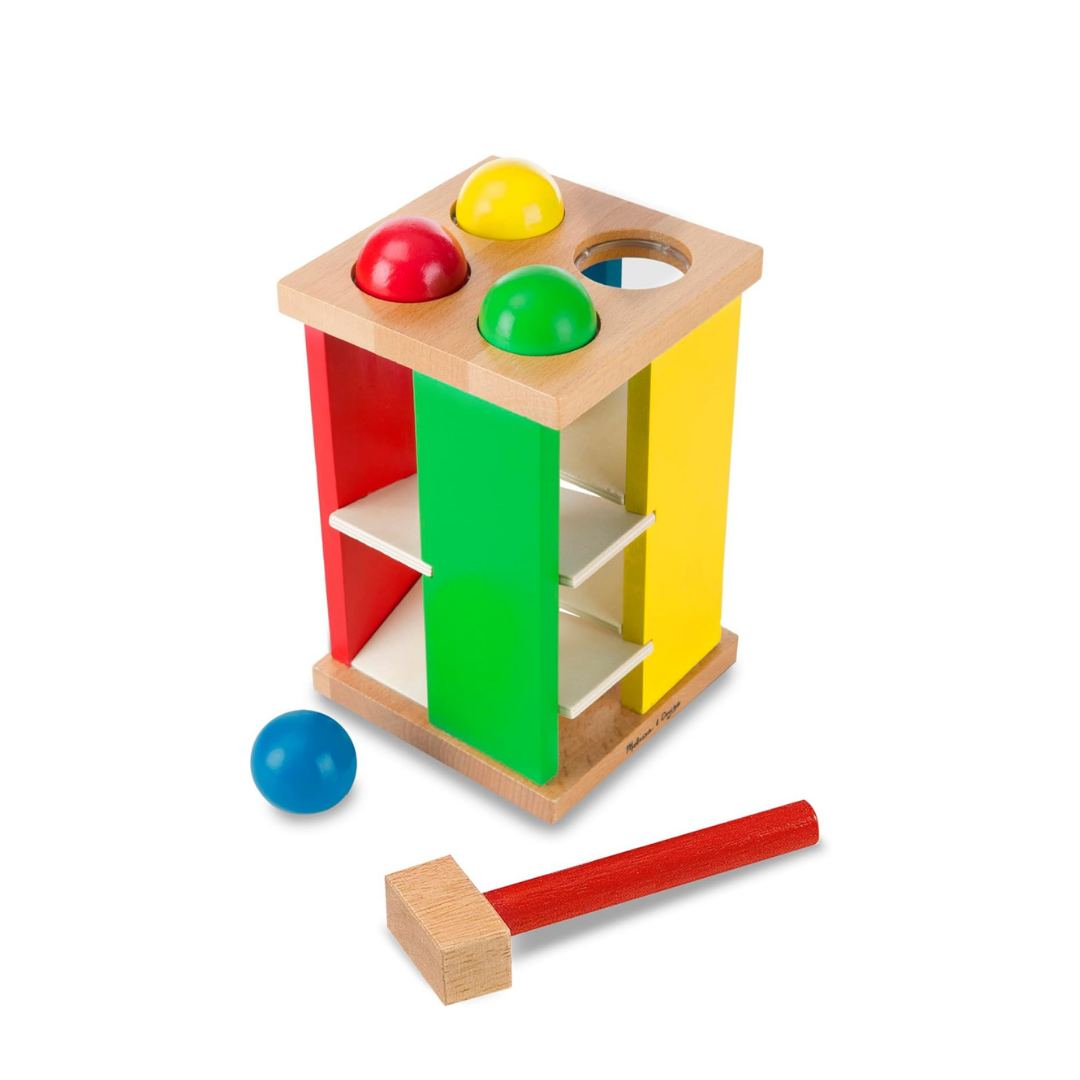 Melissa & Doug სათამაშო პანდუსი ბურთებით და ჩაქუჩით