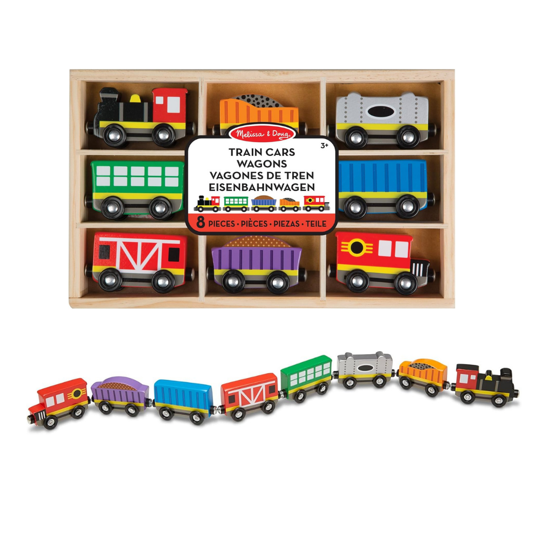 Melissa & Doug ხის სათამაშო მანქანები ნაკრები