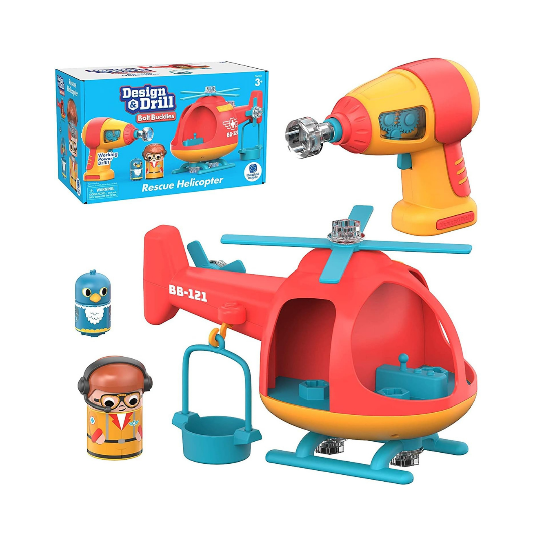 Educational Insights Design & Drill Bolt Buddies Rescue Helicopter