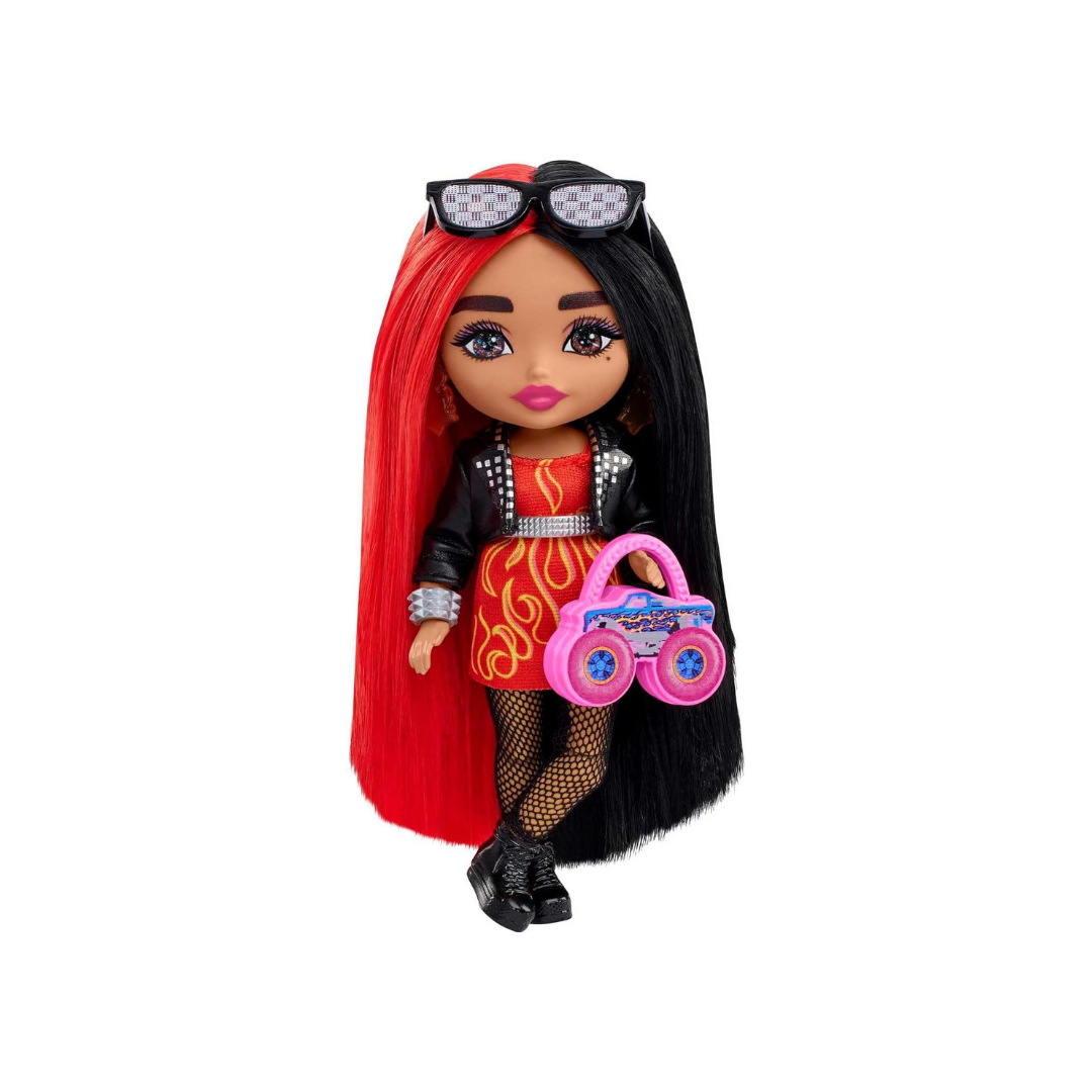 Mattel Barbie Extra Minis თოჯინა აქსესუარებით ყავისფერი და წითელი თმით