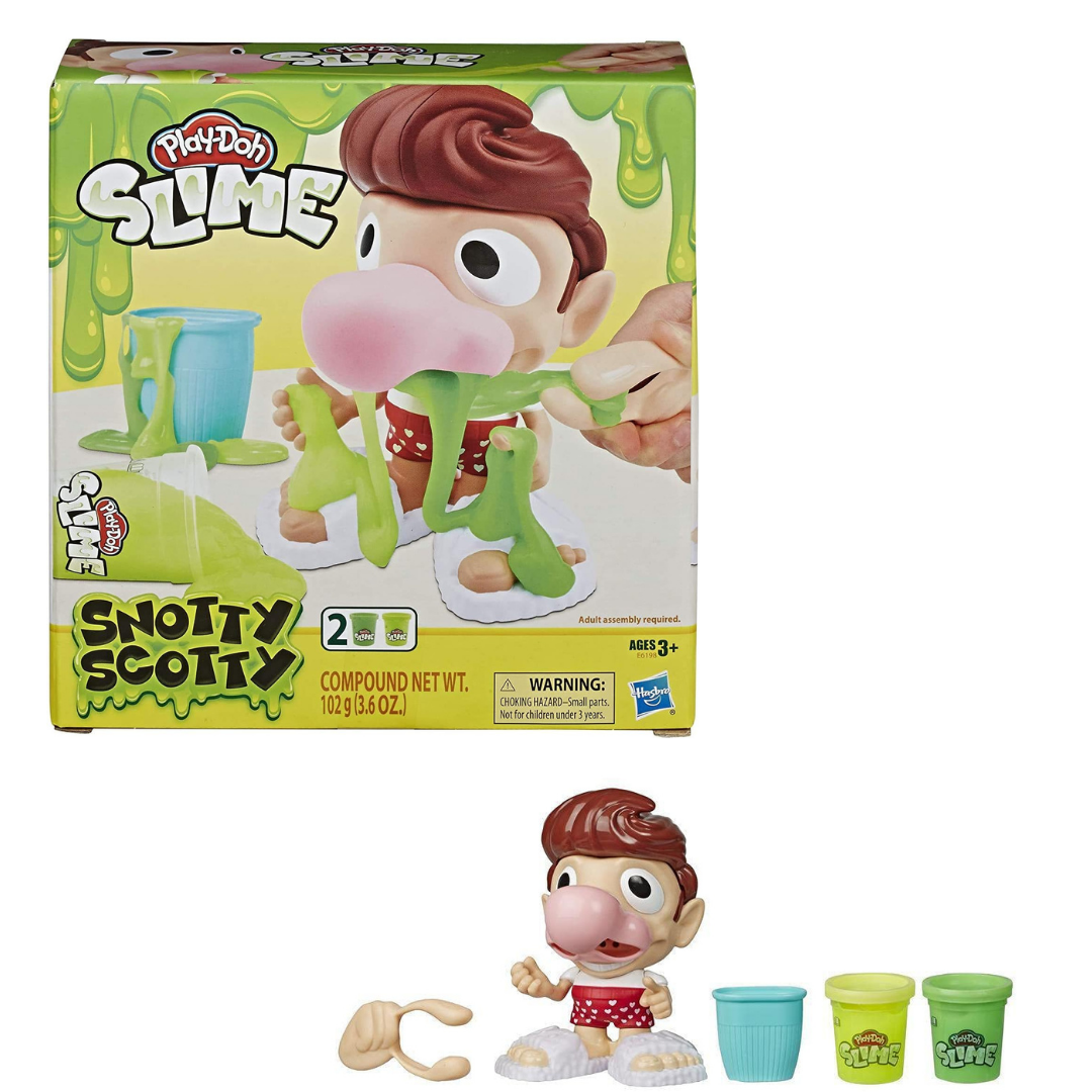 Hasbro Play-Doh Slime Snotty Scotty მწვანე ტყლარწები და ფიგურა