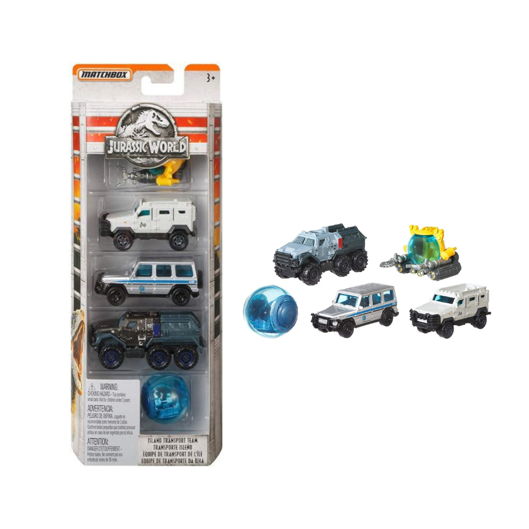 Mattel Jurassic World Matchbox Die Cast 5 Pack