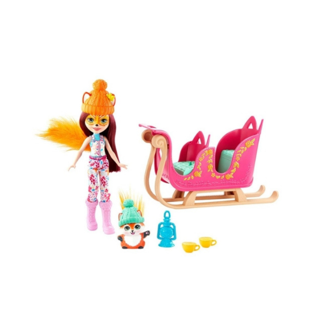 Mattel Enchantimals თოჯინა მარხილით