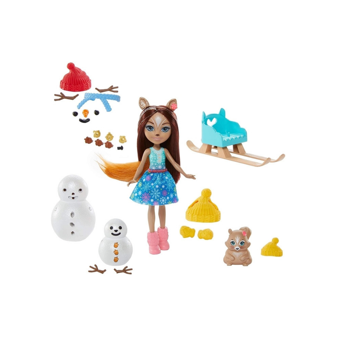 Mattel Enchantimals შარლოტა და თოვლის ბაბუა