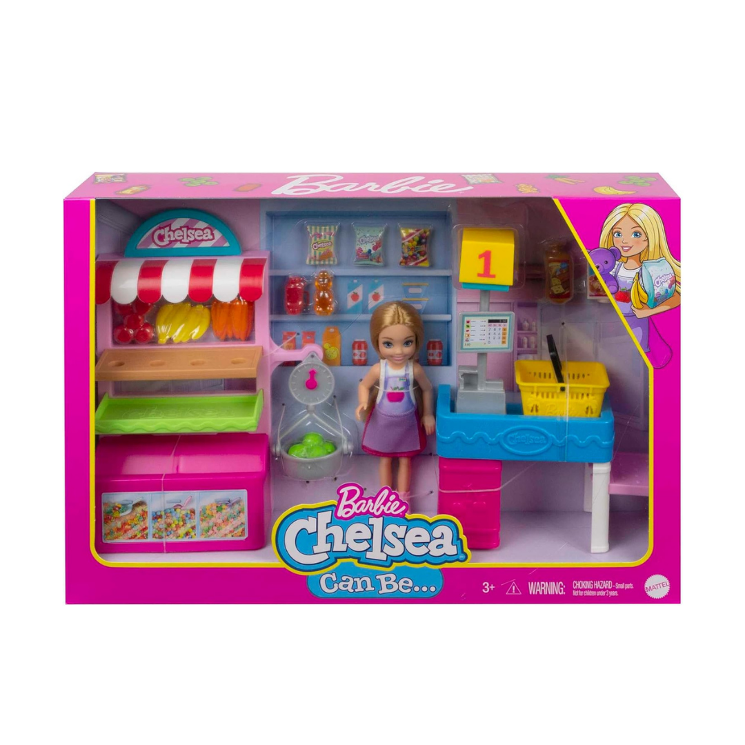 Barbie Chelsea საკვების დასადგამი სათამაშო ნაკრები და თოჯინა