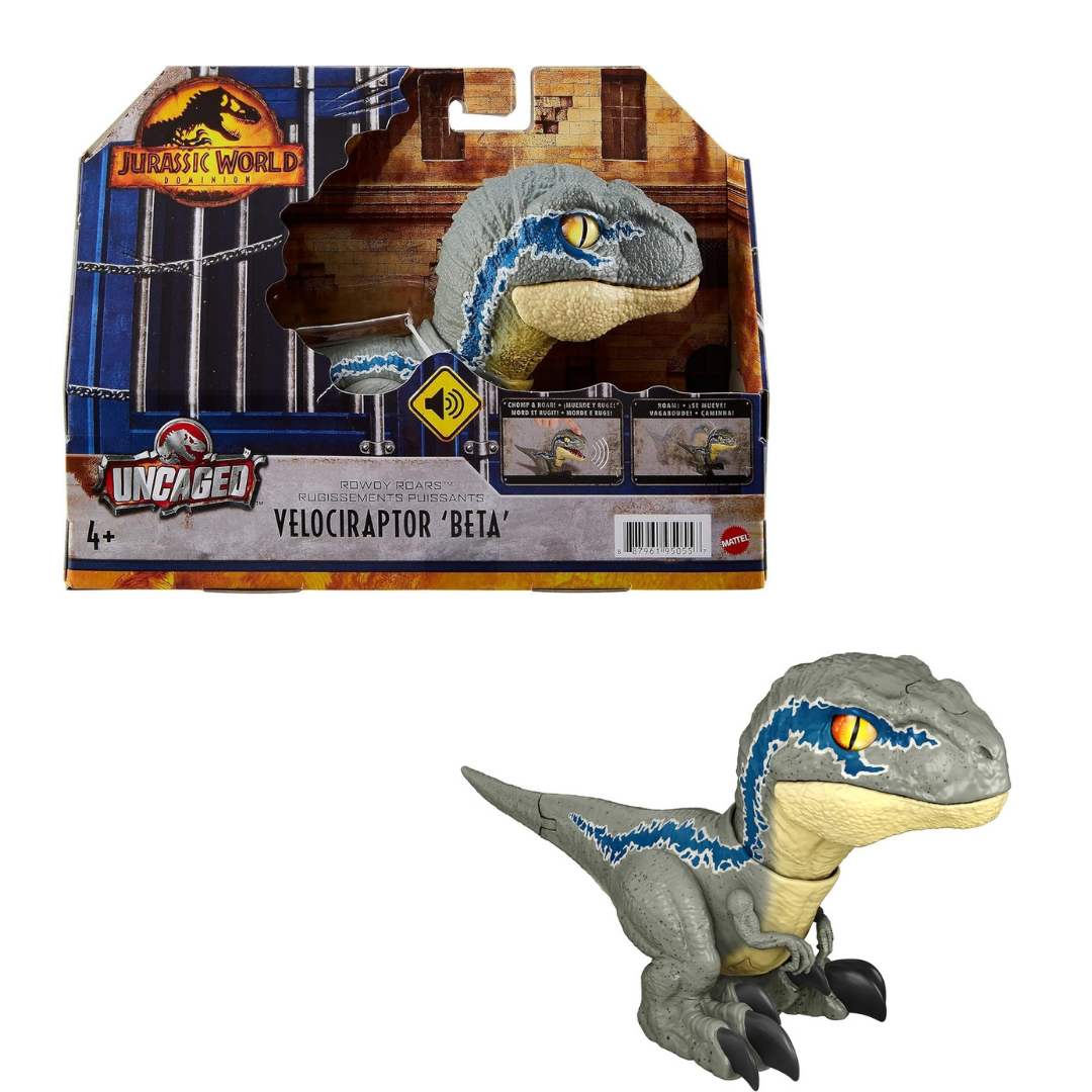Mattel Jurassic World Rowdy Roars Velociraptor Beta