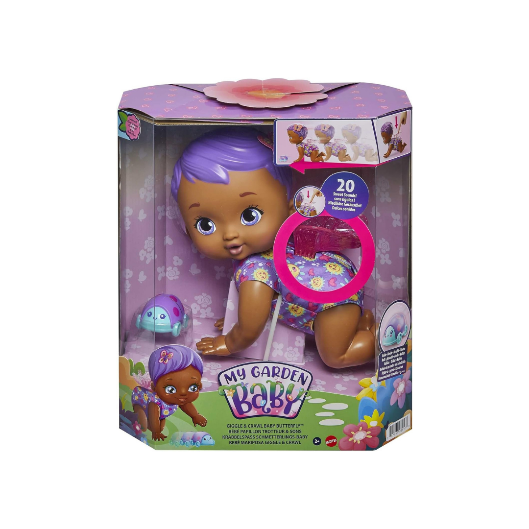 Mattel My Garden Baby Giggle & Crawl Doll - Purple